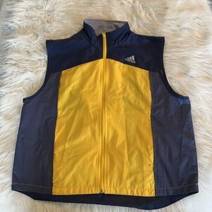 Adidas Windbreaker Vest Windshirt Jacket Full Zip Pockets Vented Boys Medium‎